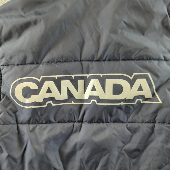 Canada Olympic Team Jacket Mens Small Blue Turin 2006 Hooded Puffer Vest HBC - Picture 8 of 12